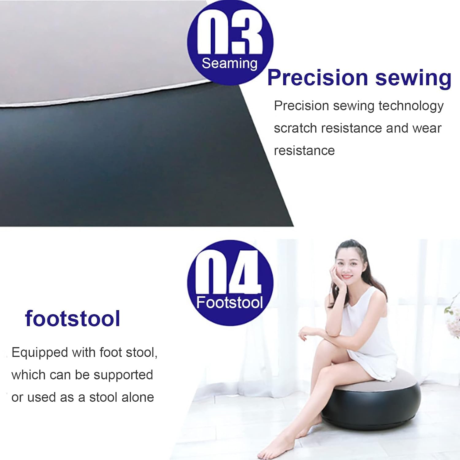 2‑in‑1 Inflatable Sofa Bed – Portable Air Lounge with Footstool