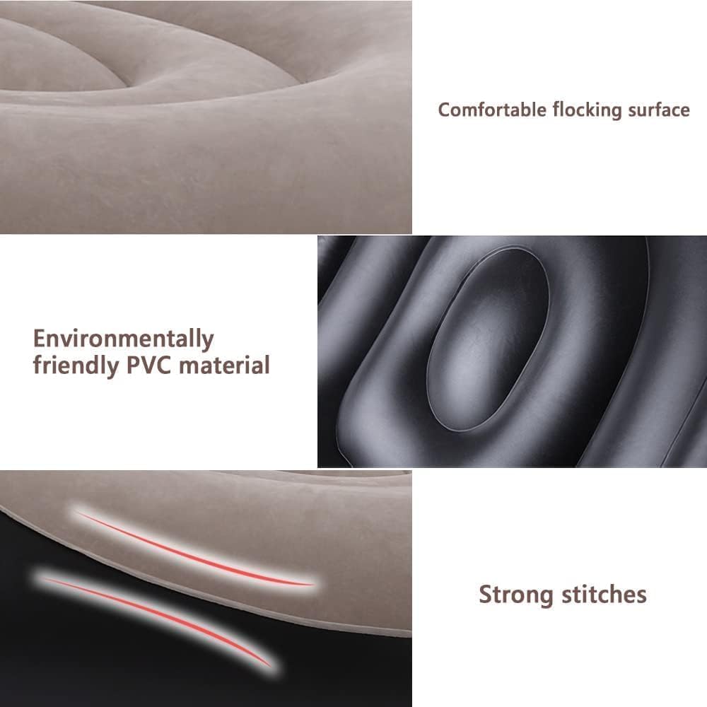 2‑in‑1 Inflatable Sofa Bed – Portable Air Lounge with Footstool